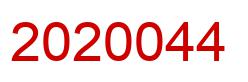 Number 2020044 red image