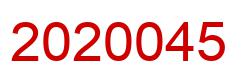 Number 2020045 red image