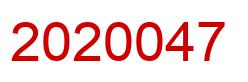 Number 2020047 red image