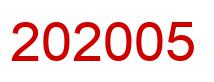 Zahl 202005 rot Bild