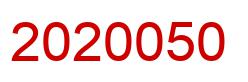 Number 2020050 red image