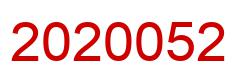 Number 2020052 red image