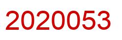 Number 2020053 red image