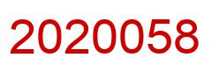 Number 2020058 red image