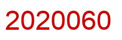 Number 2020060 red image