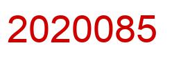 Number 2020085 red image