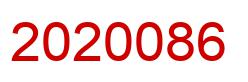 Number 2020086 red image