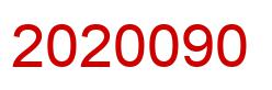 Number 2020090 red image