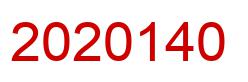 Number 2020140 red image