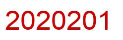 Number 2020201 red image
