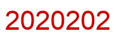 Zahl 2020202 rot Bild