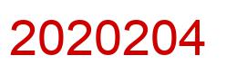 Number 2020204 red image