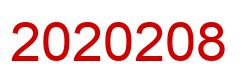 Number 2020208 red image