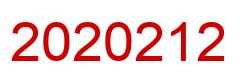 Zahl 2020212 rot Bild