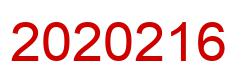 Zahl 2020216 rot Bild
