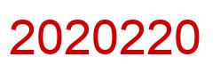 Number 2020220 red image
