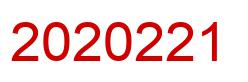 Number 2020221 red image
