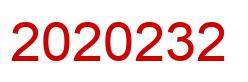 Number 2020232 red image