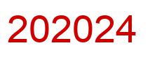 Zahl 202024 rot Bild