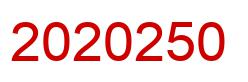 Number 2020250 red image