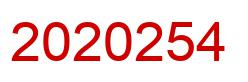 Number 2020254 red image