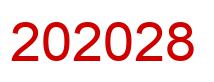 Number 202028 red image