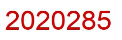 Number 2020285 red image