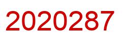 Number 2020287 red image