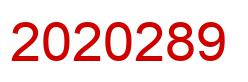 Number 2020289 red image