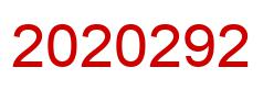 Number 2020292 red image
