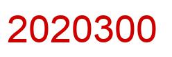 Number 2020300 red image