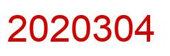 Number 2020304 red image