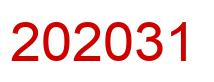 Zahl 202031 rot Bild