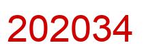 Zahl 202034 rot Bild