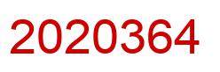 Number 2020364 red image