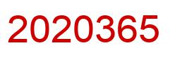 Number 2020365 red image
