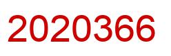Number 2020366 red image
