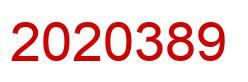 Number 2020389 red image