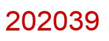Number 202039 red image