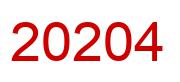 Zahl 20204 rot Bild