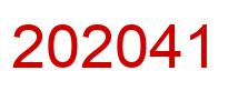 Number 202041 red image