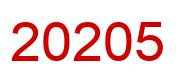 Number 20205 red image