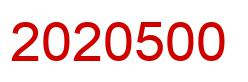 Number 2020500 red image