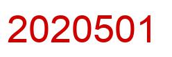 Zahl 2020501 rot Bild