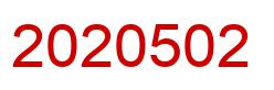 Number 2020502 red image