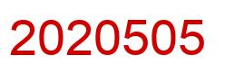 Number 2020505 red image