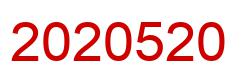 Zahl 2020520 rot Bild