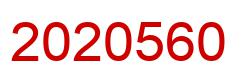 Number 2020560 red image