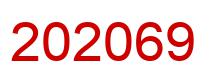 Number 202069 red image