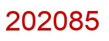 Number 202085 red image
